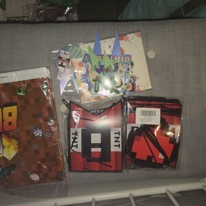 TNT Pixel Party Banner - Red & Black Minecraft-Style